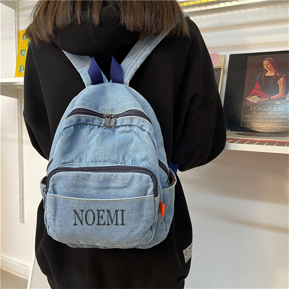 Kids Outdoor Backpack - Denim Backpack Girls' New Student Schoolbag