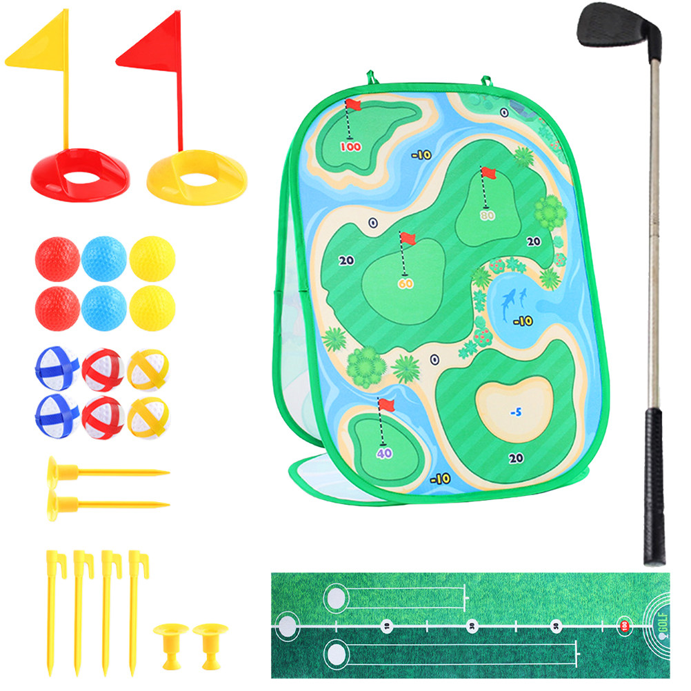 Kids Outdoor Gifts - 1Set Kids Golf Game Playset Portable