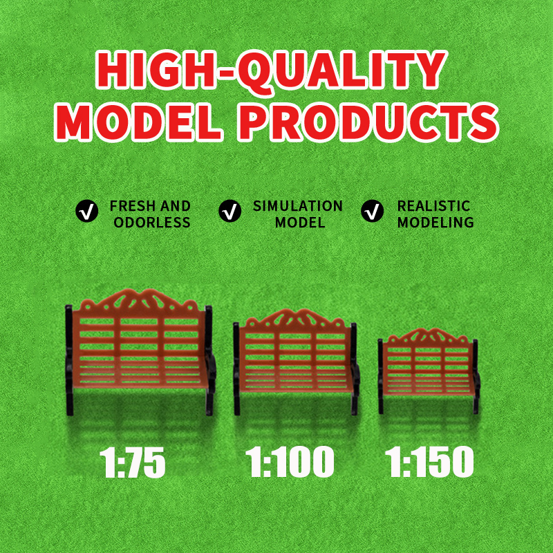 Kids Outdoor Seating - 10PCS Miniature Park Bench Model 1:75