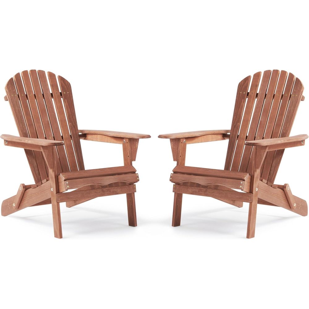 Kids Outdoor Seating - Patio Wooden Folding Adirondack Chair Set
