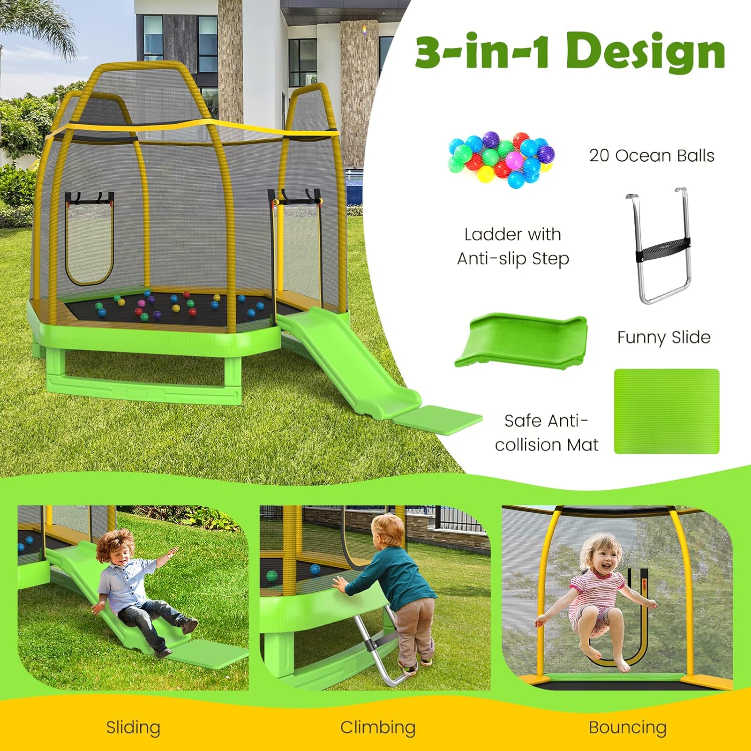 Trampoline for Kids, 7FT Tramp - Kids Outdoor Mat recensione e prezzo
