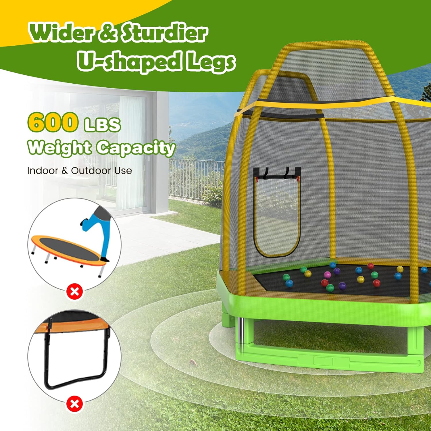 Trampoline for Kids, 7FT Tramp - Kids Outdoor Mat recensione e prezzo