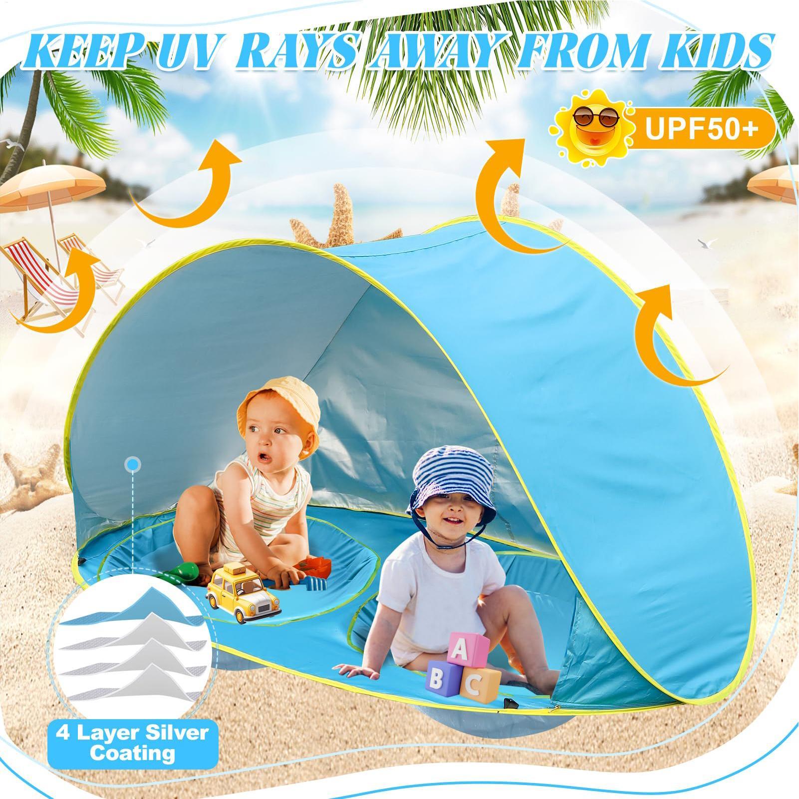 Kid Beach Tent With Pool UV Pr - Kids Outdoor Tent recensione e prezzo