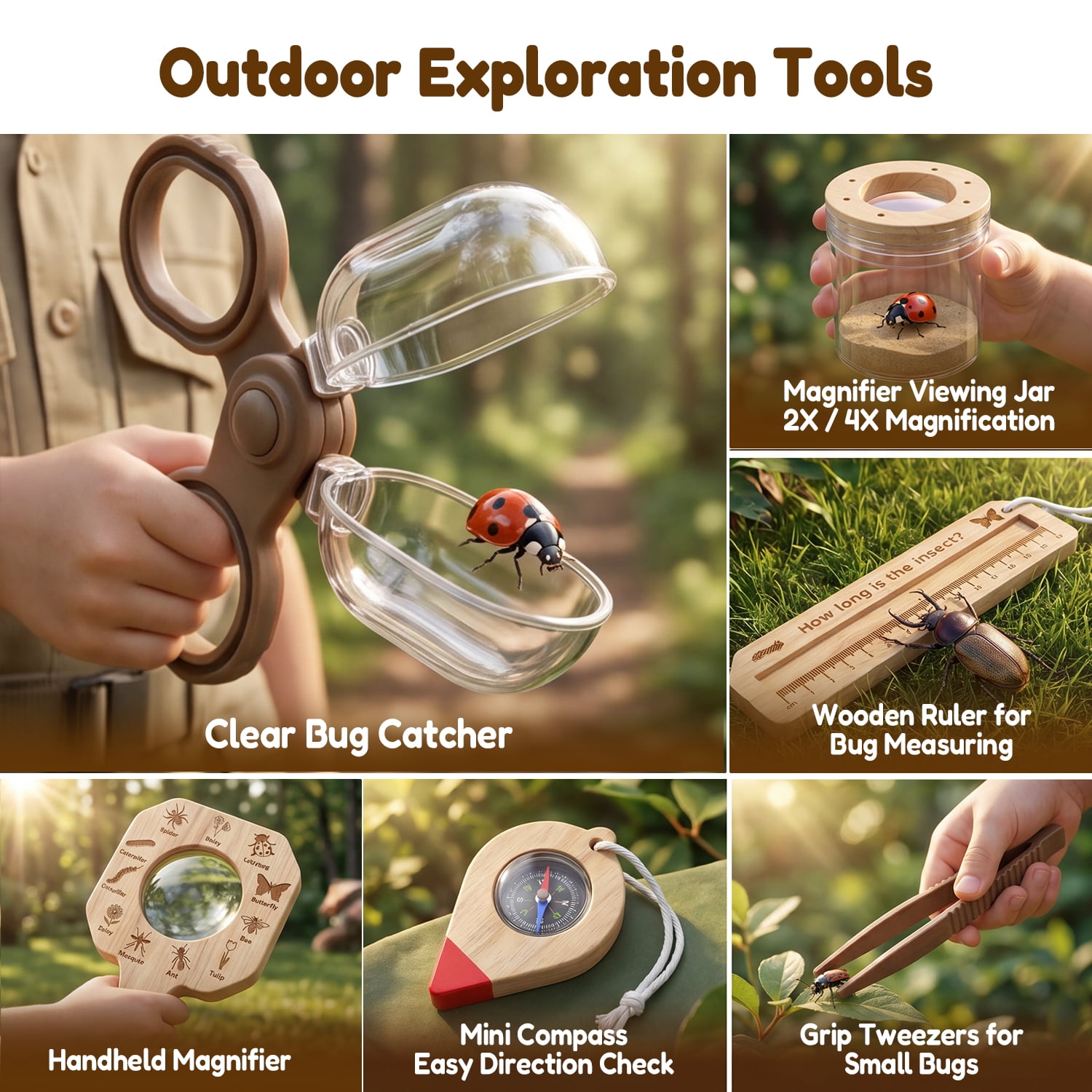 Wooden Bug Catching Kit With T - Kids Outdoor Gifts recensione e prezzo