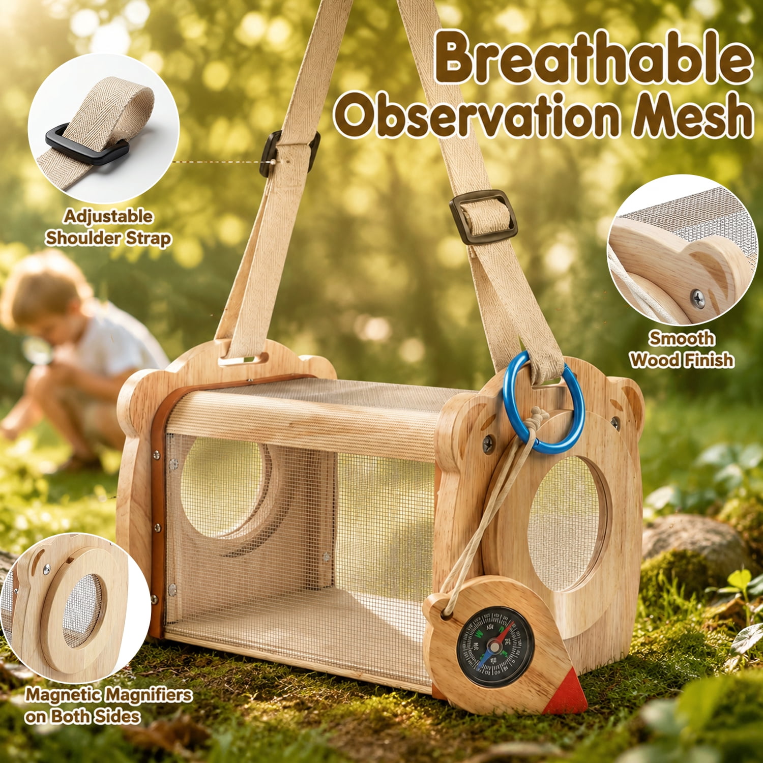 Wooden Bug Catching Kit With T - Kids Outdoor Gifts recensione e prezzo