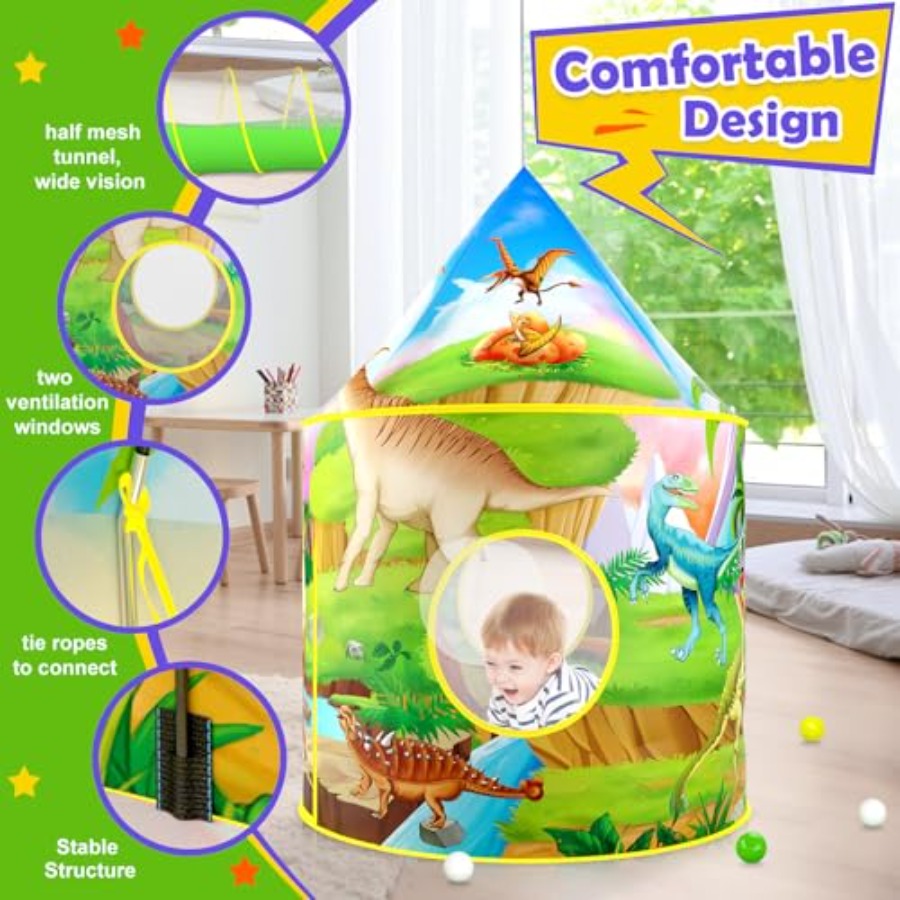 3pc Dinosaur Play Tent for:Pol - Outdoor Tent Playhouse recensione e prezzo