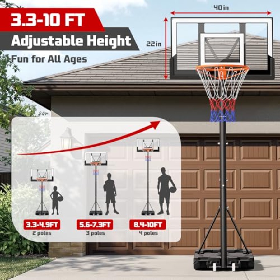 Outdoor basketball hoop 10FT w - Kids Outdoor Basketball Hoop recensione e prezzo
