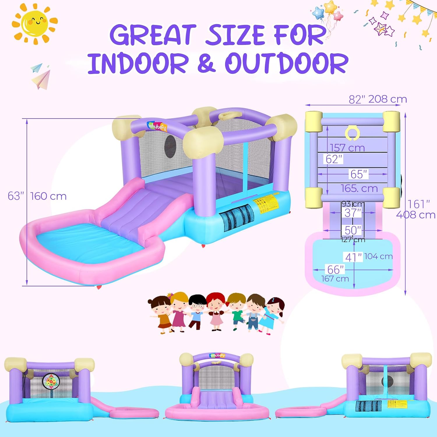 Kids Inflatable Bounce House w - Kids Outdoor Jumping recensione e prezzo