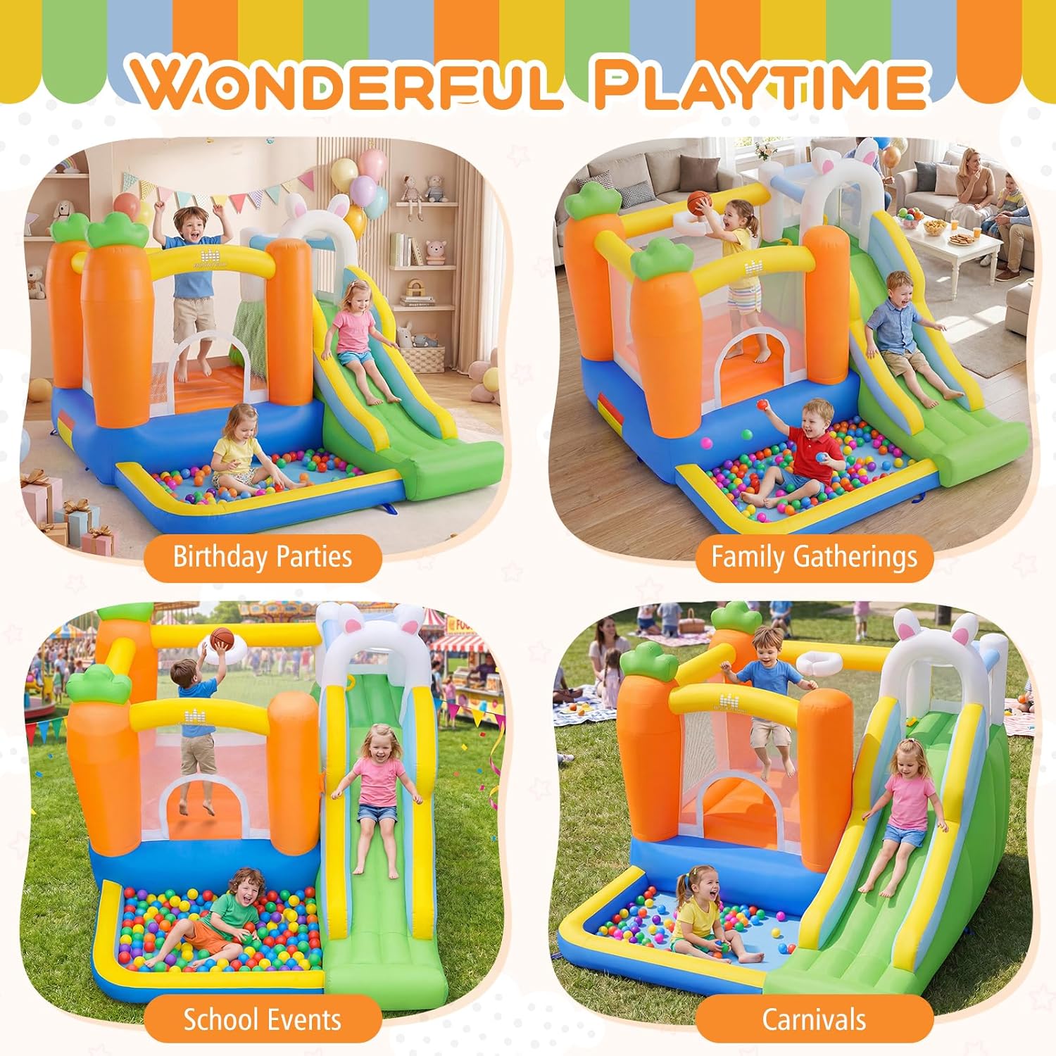Inflatable Bounce House with B - Kids Outdoor Jumping recensione e prezzo