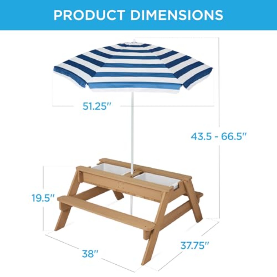 Outdoor kids picnic table with - Kids Outdoor Umbrella For Table recensione e prezzo