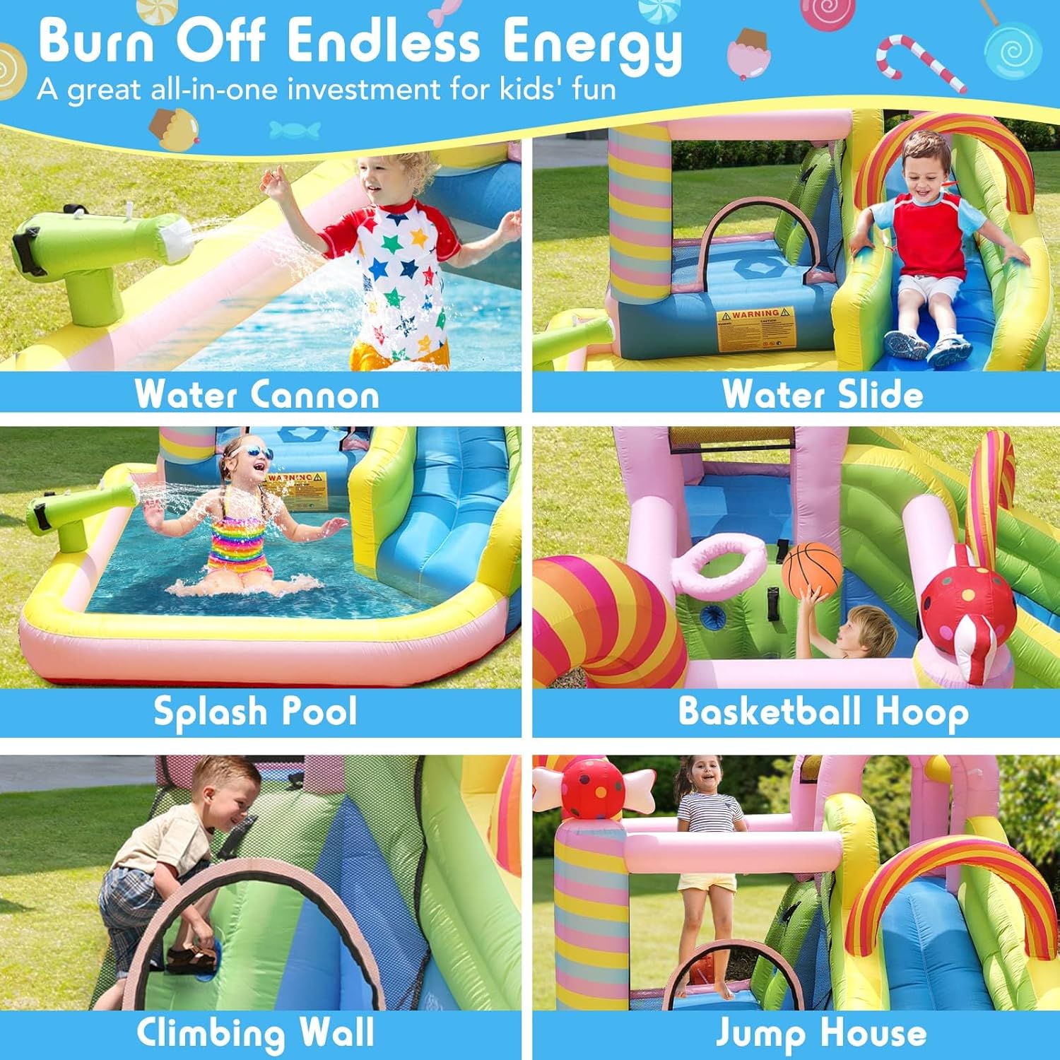 Kids Inflatable Water Slide Bo - Kids Outdoor Basketball Hoop recensione e prezzo