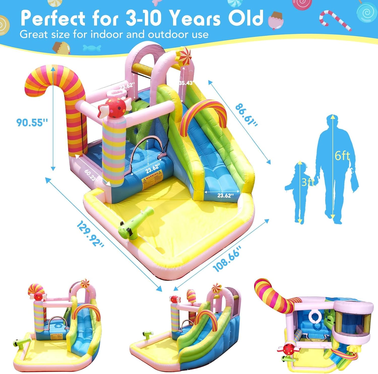 Kids Inflatable Water Slide Bo - Kids Outdoor Basketball Hoop recensione e prezzo