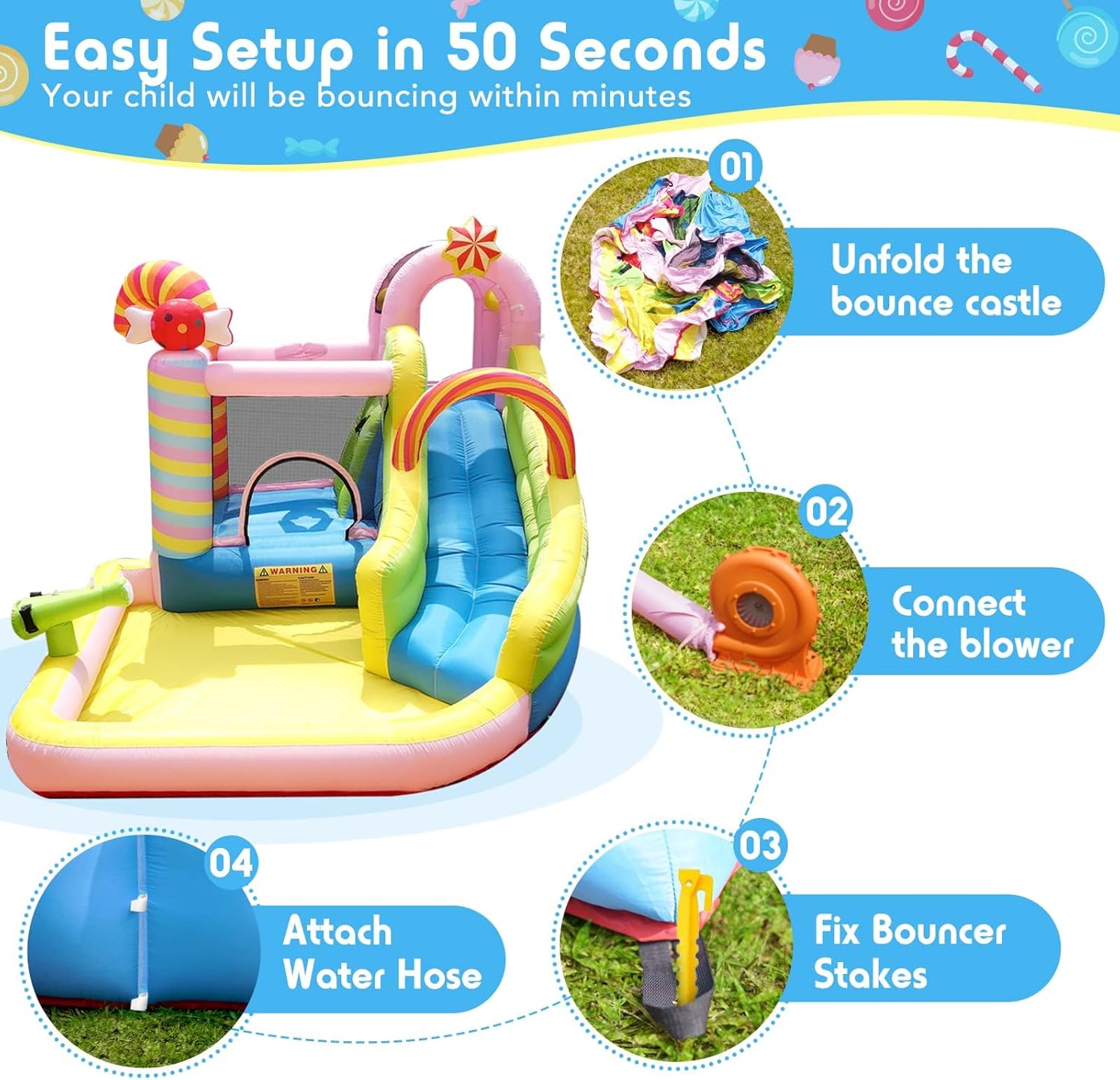 Kids Inflatable Water Slide Bo - Kids Outdoor Basketball Hoop recensione e prezzo