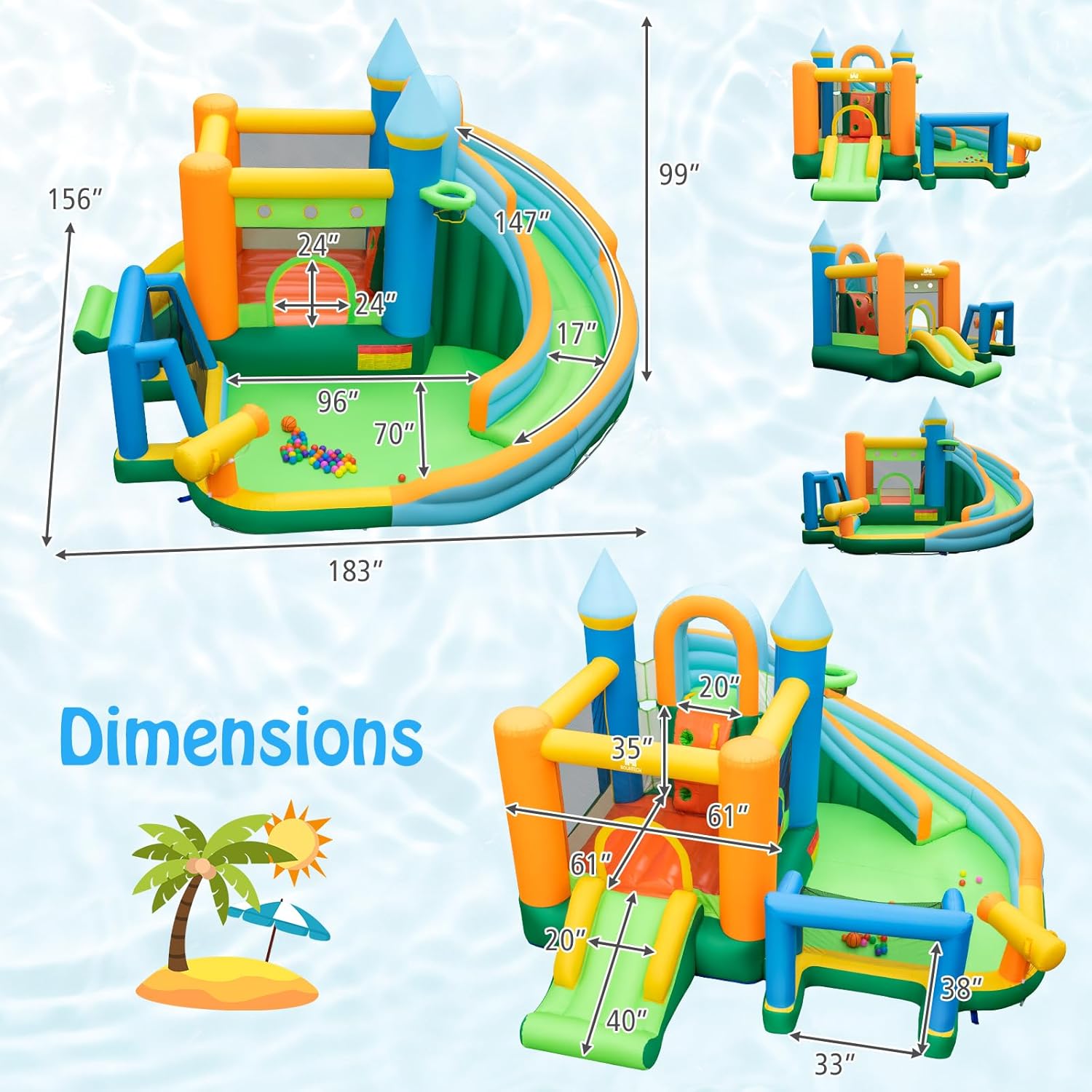 9-in-1 Inflatable Water Slide  - Kids Outdoor Jumping recensione e prezzo
