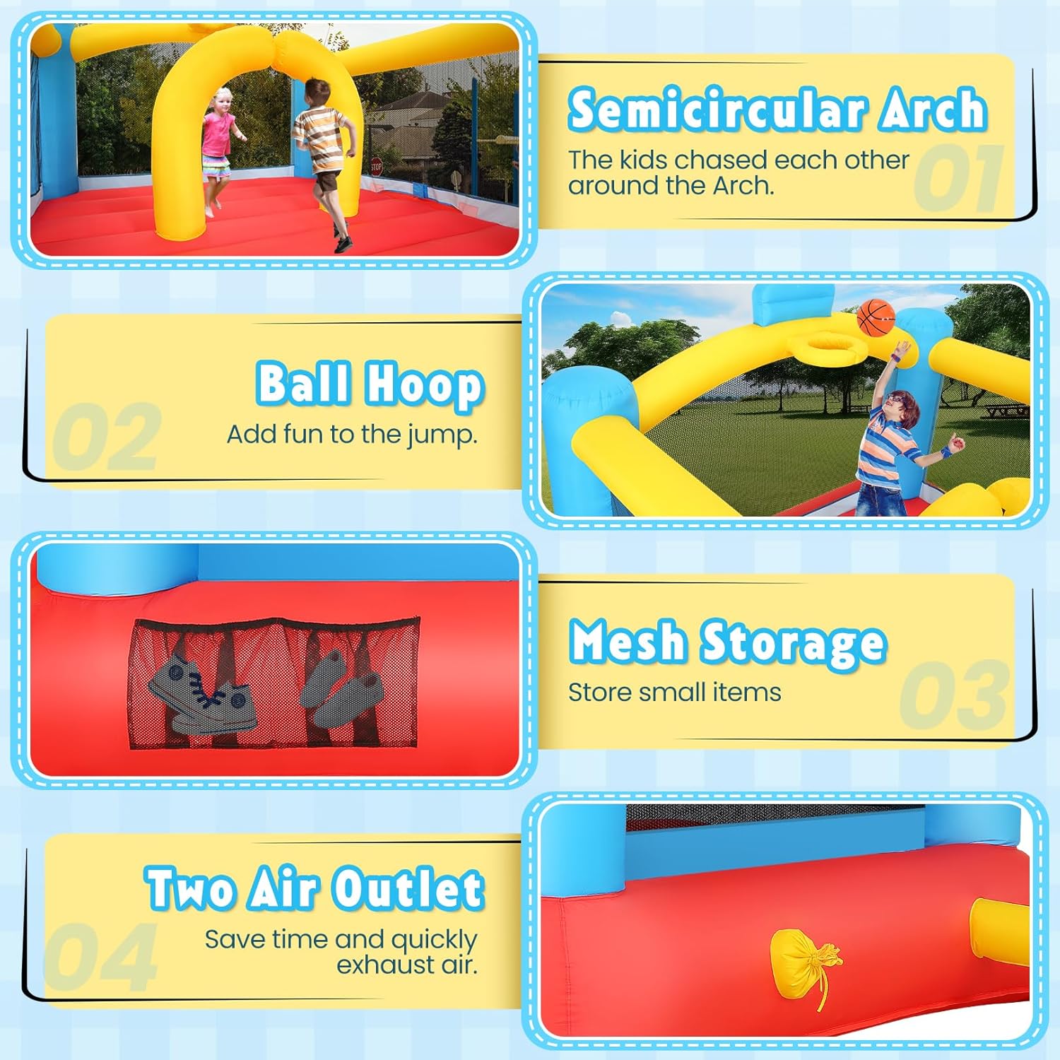 Inflatable Bouncy Castle with  - Kids Outdoor Jumping recensione e prezzo
