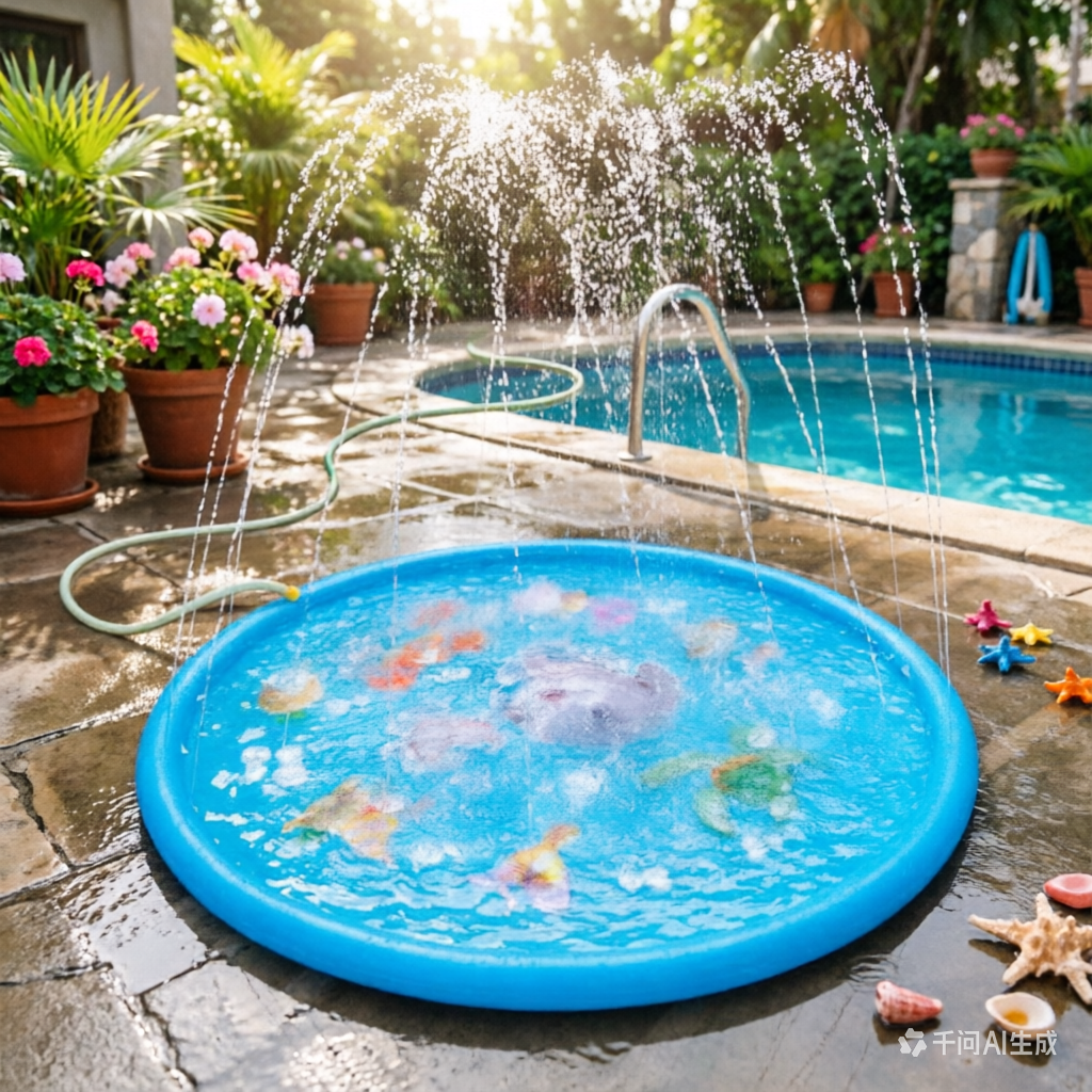 Large Round Water Spray Mat, C - Kids Outdoor Mat recensione e prezzo