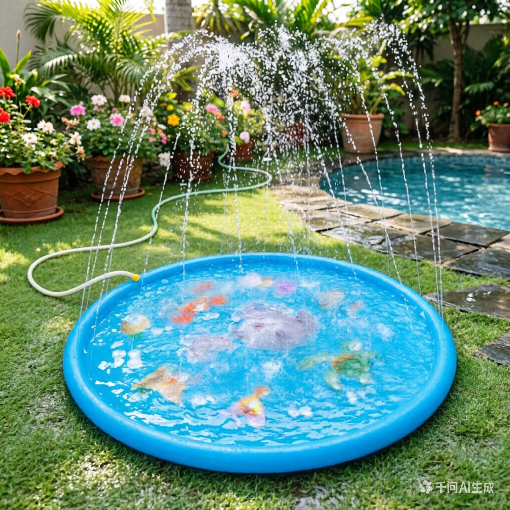 Large Round Water Spray Mat, C - Kids Outdoor Mat recensione e prezzo
