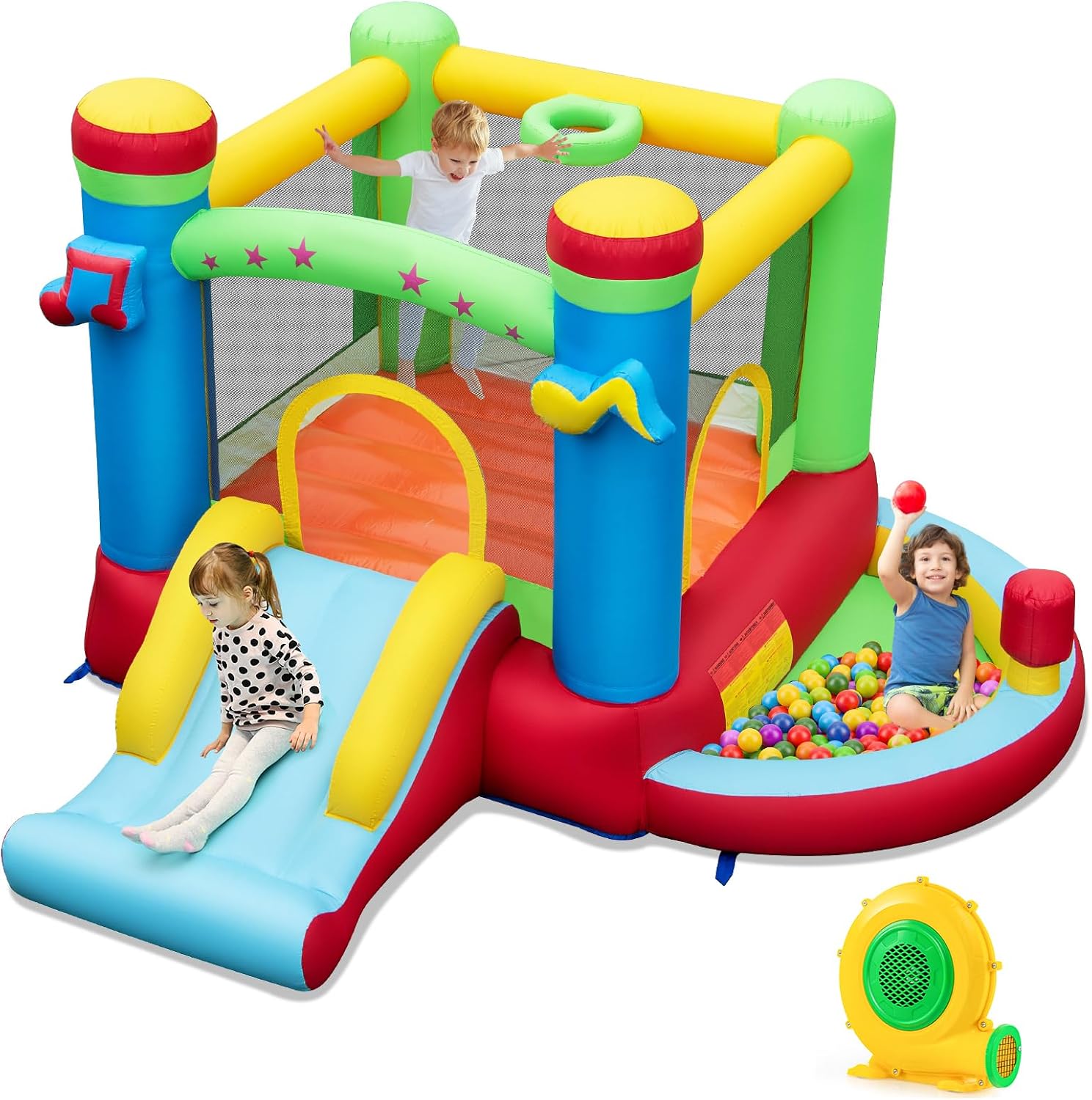 Inflatable Bounce House with B - Kids Outdoor Jumping recensione e prezzo