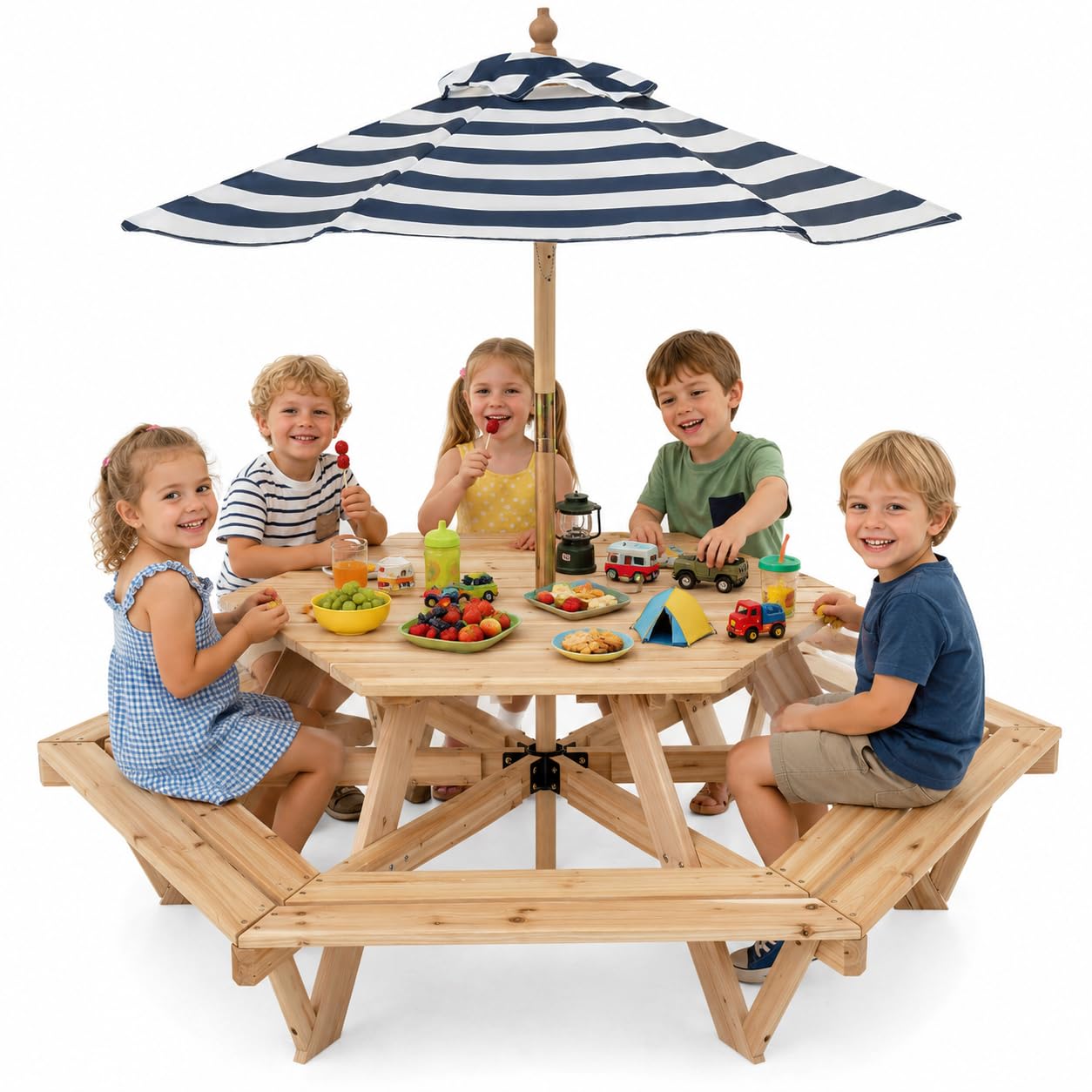 Kids Picnic Table, Hexagonal T - Kids Outdoor Umbrella For Table recensione e prezzo