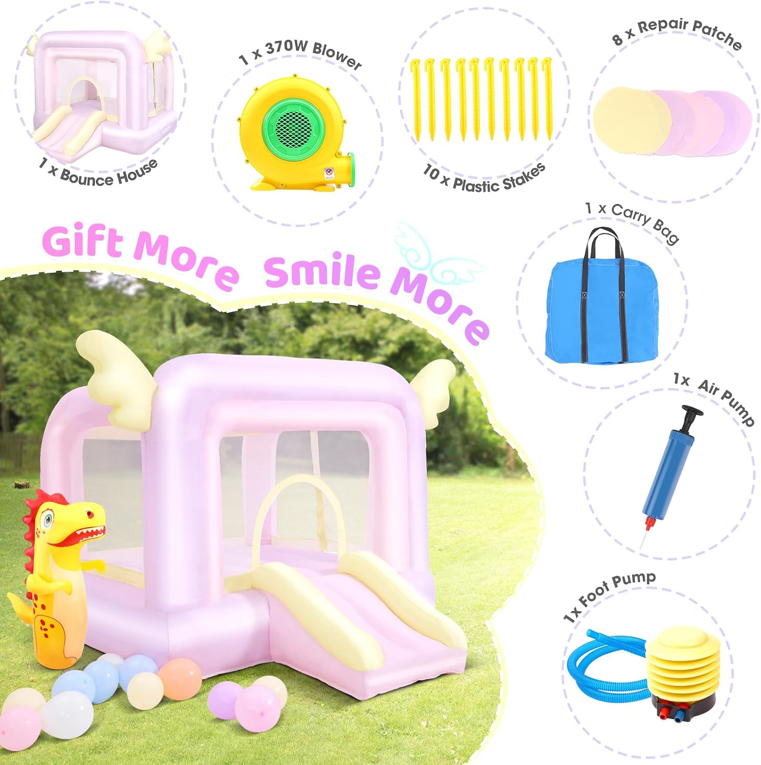 Inflatable Bouncy Castle with  - Kids Outdoor Jumping recensione e prezzo