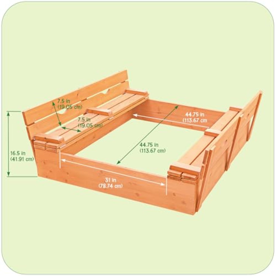 Outdoor wooden sandbox with li - Kids Outdoor Seating recensione e prezzo
