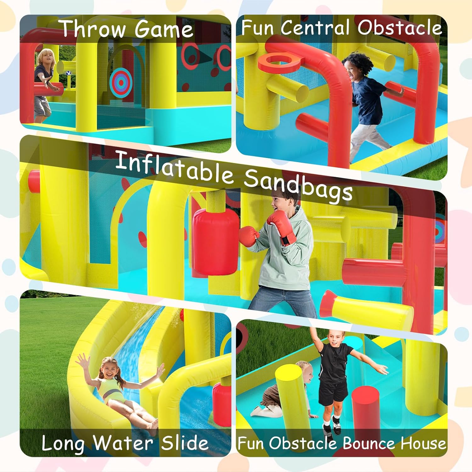 Kids Inflatable Water Slide Bo - Kids Outdoor Basketball Hoop recensione e prezzo