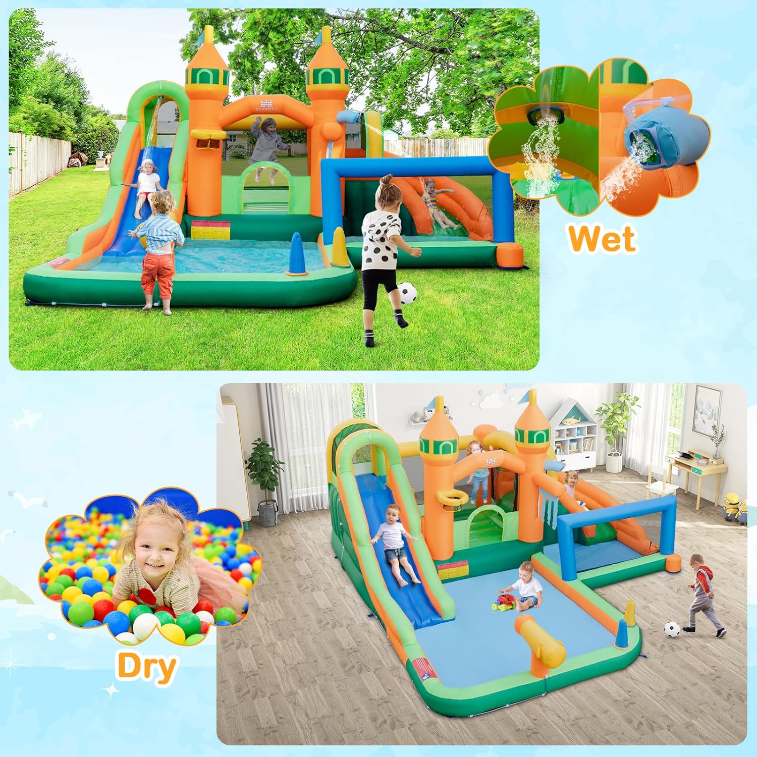 9-in-1 Inflatable Water Park B - Kids Outdoor Jumping recensione e prezzo