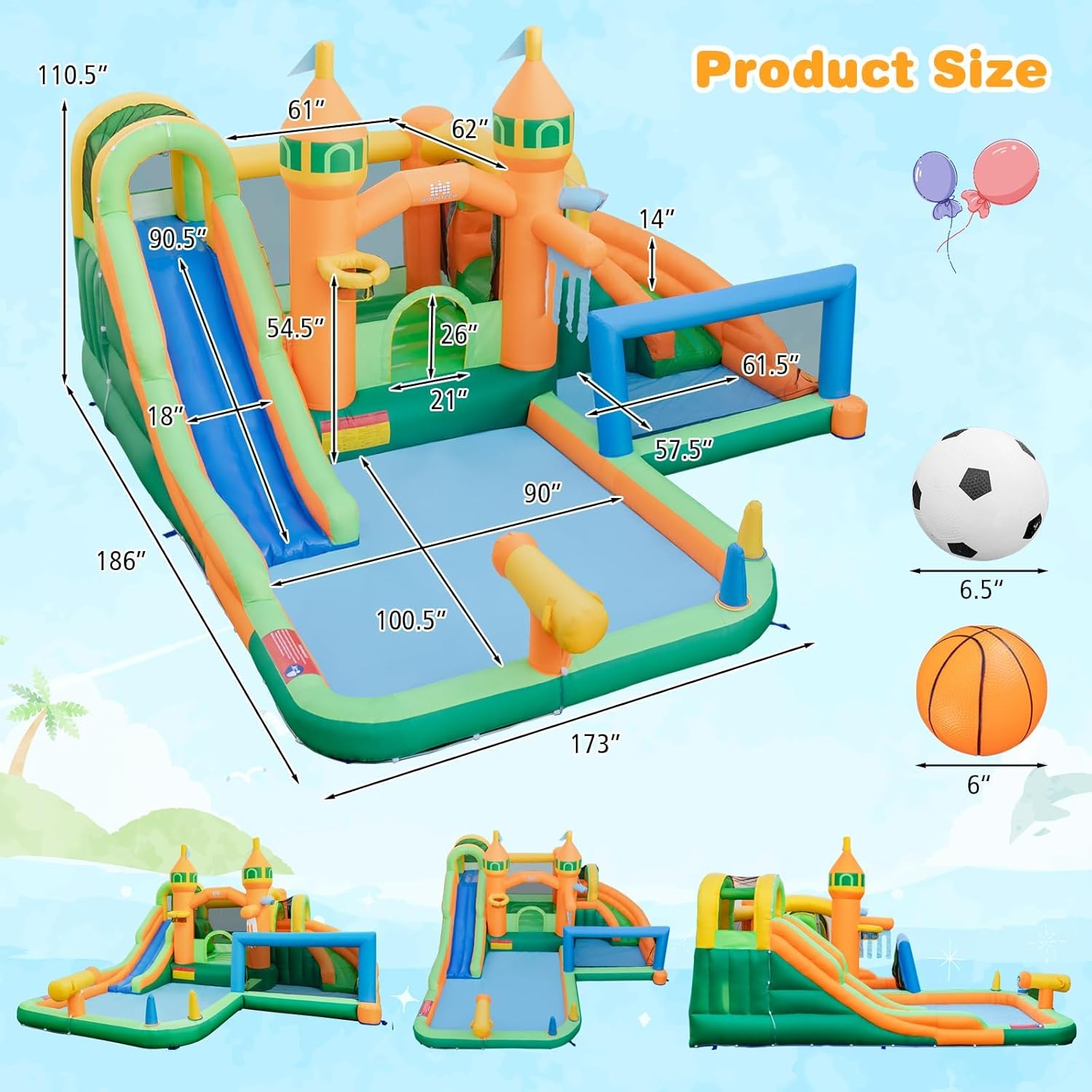9-in-1 Inflatable Water Park B - Kids Outdoor Jumping recensione e prezzo