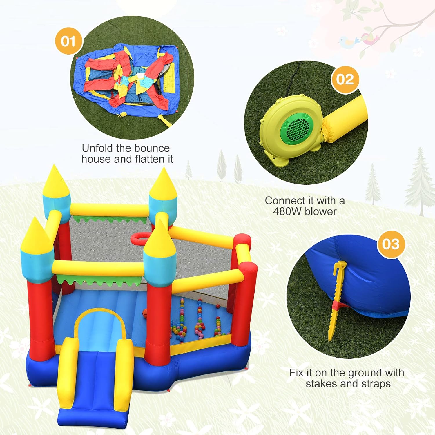 Inflatable Bounce Castle for K - Kids Outdoor Jumping recensione e prezzo