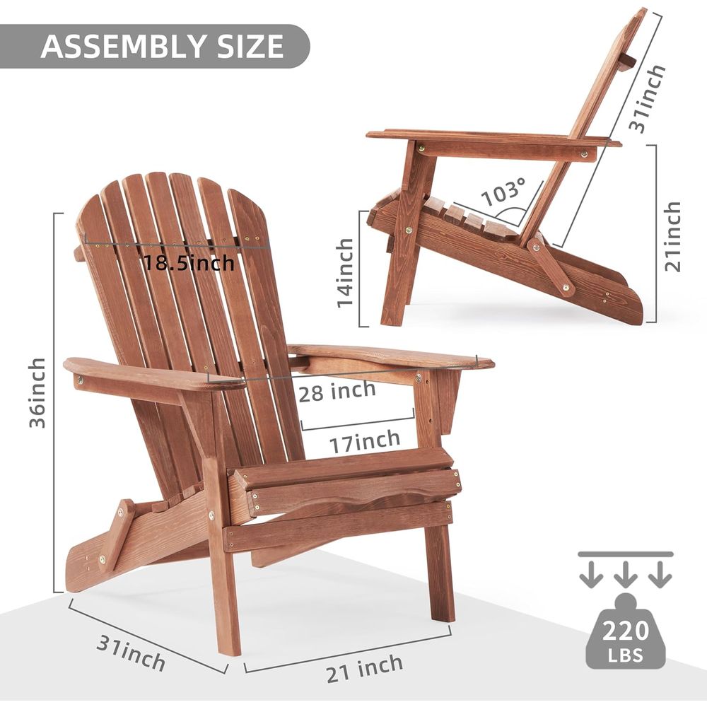 Patio Wooden Folding Adirondac - Kids Outdoor Seating recensione e prezzo