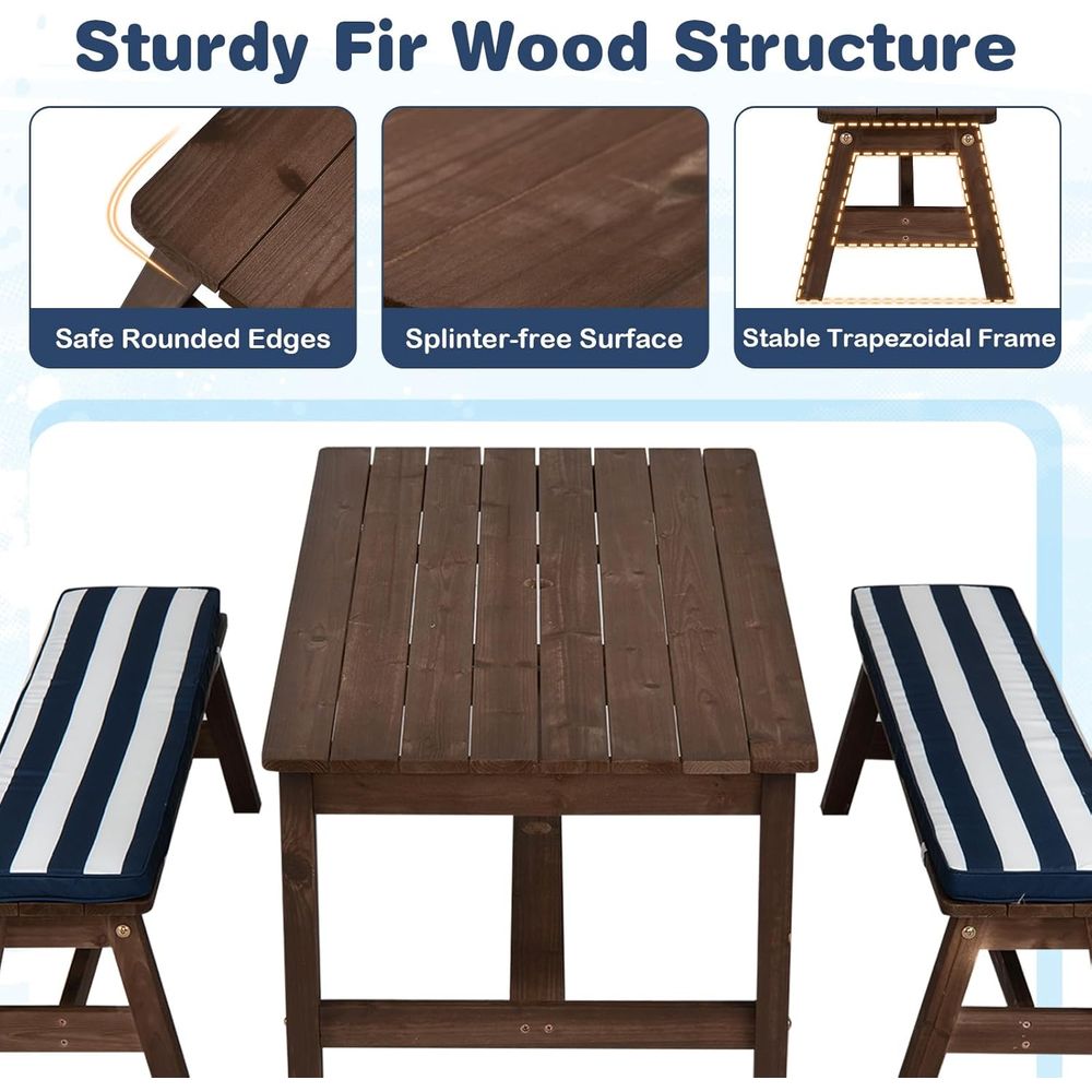 Kids Picnic Table, ir Wood Tod - Kids Outdoor Umbrella For Table recensione e prezzo
