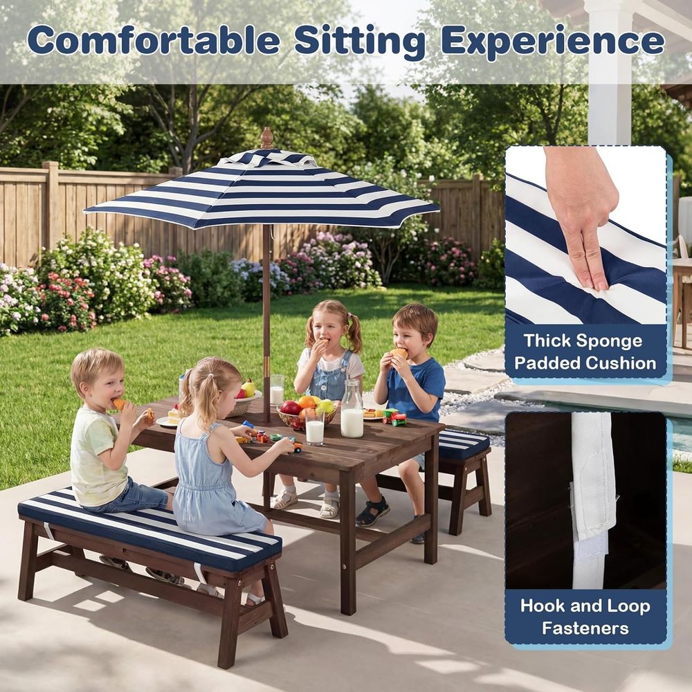 Kids Picnic Table, ir Wood Tod - Kids Outdoor Umbrella For Table recensione e prezzo