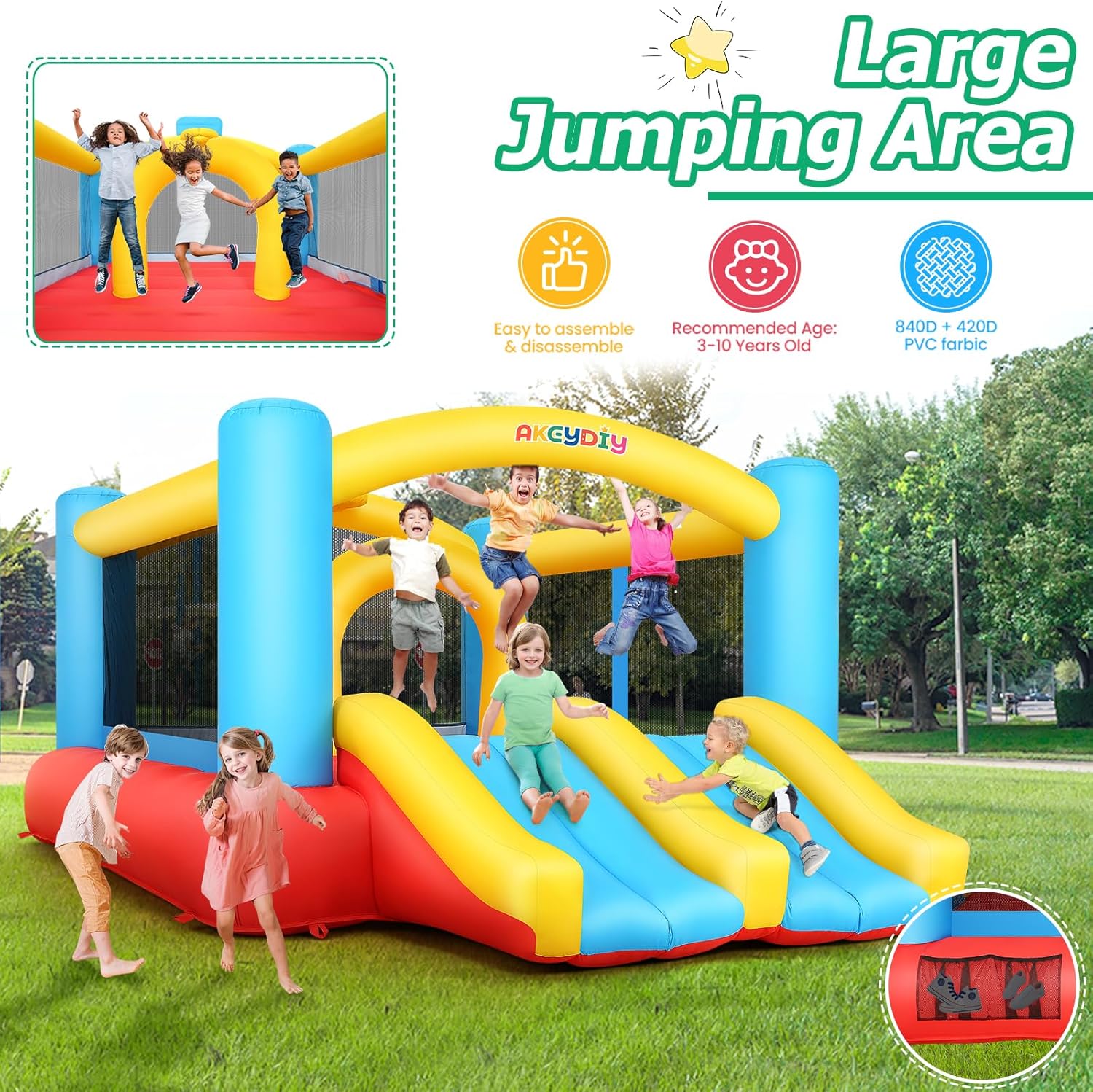 Kids Inflatable Bouncy Castle  - Kids Outdoor Jumping recensione e prezzo