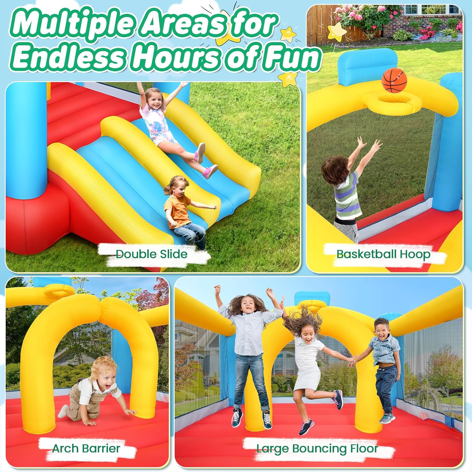 Kids Inflatable Bouncy Castle  - Kids Outdoor Jumping recensione e prezzo